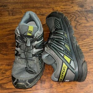 Salomon X Mission 3 Gray and Green Trail Running Shoes Men’s 9.5 Hiking Shoes